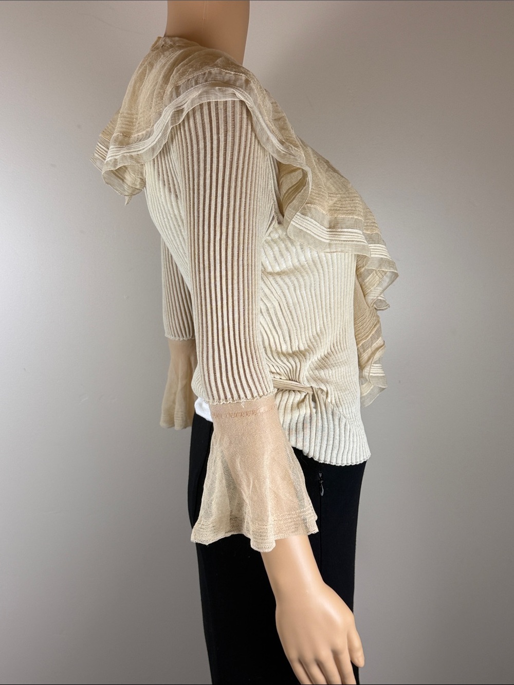 Vintage Jean Paul Gaultier Beige Wrap Cardigan Top - Picture 3 of 8